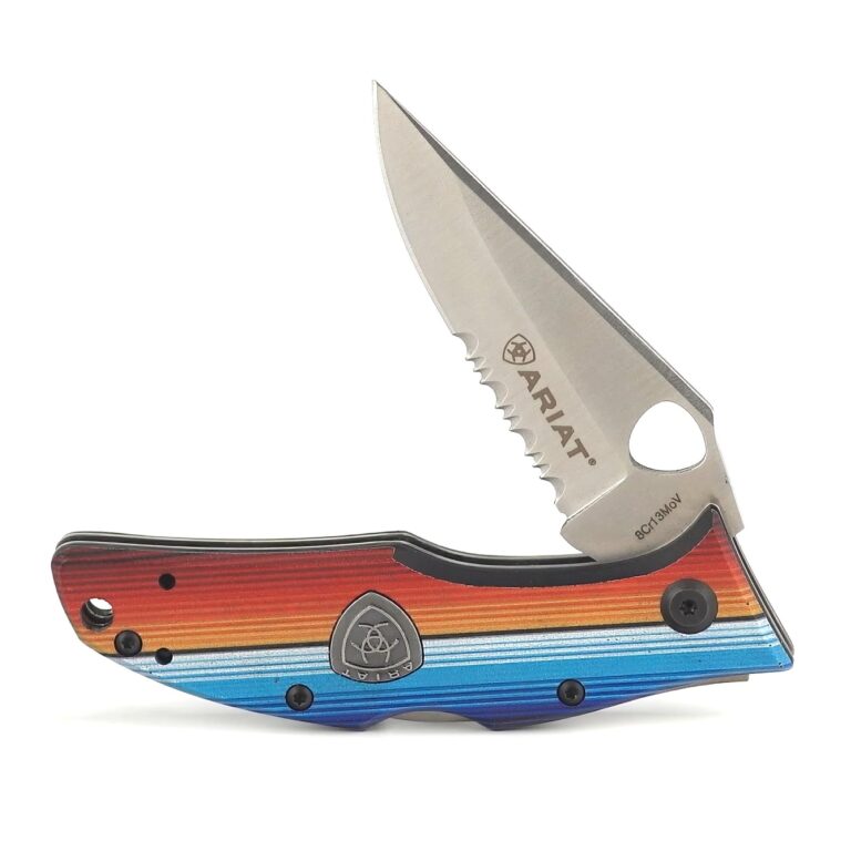 ARIAT G10 Serape Hybrid Blade Folding Knife, Multicolored, 3" Blade (Medium)