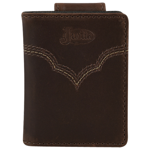 JUSTIN CARD WALLET STITCHED YOKE