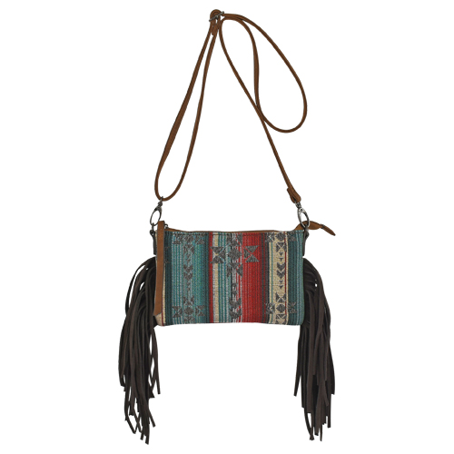 JUSTIN LADIES JACQUARD SMALL CROSSBODY BLUE