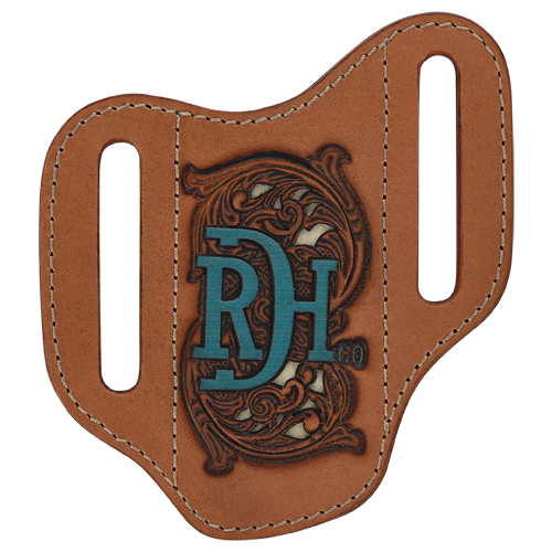 RED DIRT HAT CO PANCAKE KNIFE SHEATH TOOLED W/IVORY UNDERLAY