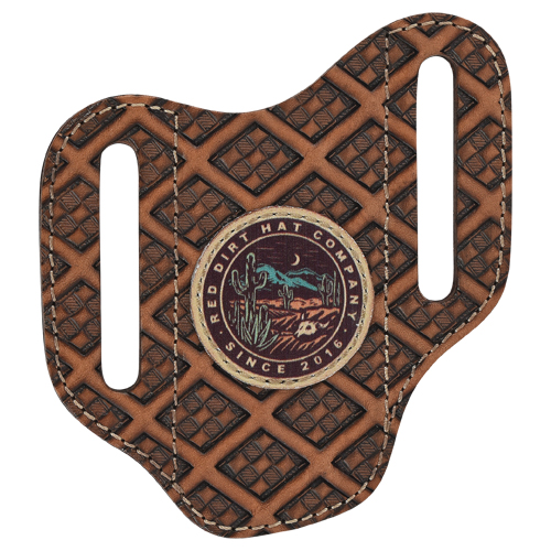 RED DIRT HAT CO PANCAKE KNIFE SHEATH DESERT SCENE LOGO PATCH