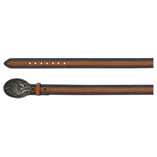 ARENA ACE BOYS BELT DENIM BLUE W/ BROWN BURNISHED INLAY