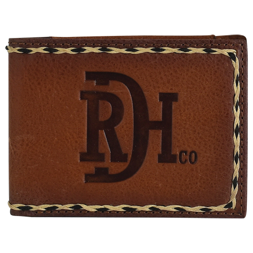 RED DIRT HAT CO BIFOLD WALLET EMBOSSED LOGO W/BRAIDED EDGE