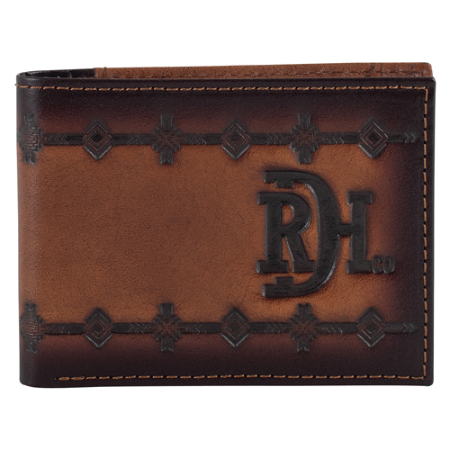 RED DIRT HAT CO BIFOLD WALLET BURNISHED W/ AZTEC PATTERN