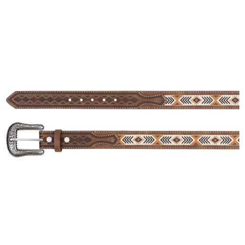 ARENA ACE BOYS BELT TAN W/SOUTHWESTERN RIBBON