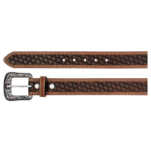 ARENA ACE BOYS BELT BROWN WITH BASKETWEAVE AND STARS