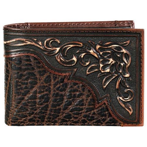 RED DIRT HAT CO BIFOLD WALLET FLORAL EMBOSS OVERLAY