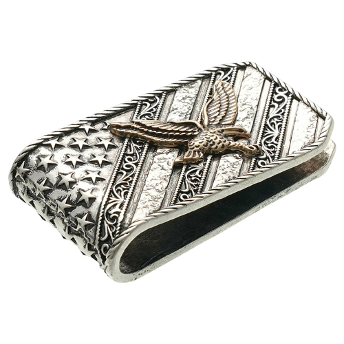 JUSTIN MENS MONEY CLIP FLAG WITH EAGLE