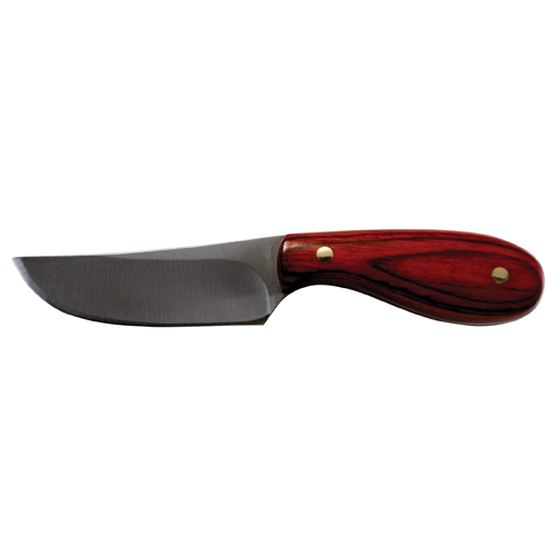 JUSTIN FIXED BLADE MINI KNIFE WITH PAKKA WOOD HANDLE W/LEATHER KNIFE SHEATH