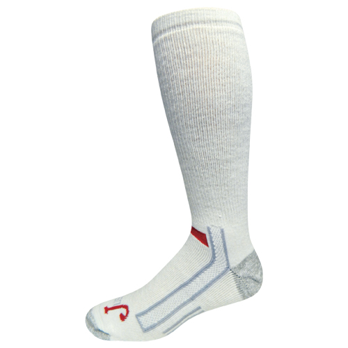 JUSTIN FULL CUSHION OVER THE CALF SOCK, 2 PK WHITE, SIZE X-LARGE