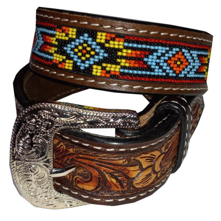 Twisted X Men’s Red Floral Beaded Belt (30" - Fits 28" Waist)