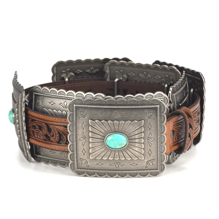 ARIAT Women's Turquoise Concho Western Belt, Tan, Large