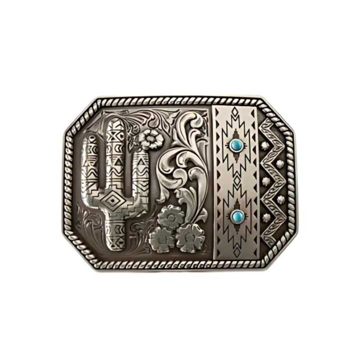 ARIAT Blazin Roxx Women's Southwest Floral & Cactus Engraved Belt Buckle