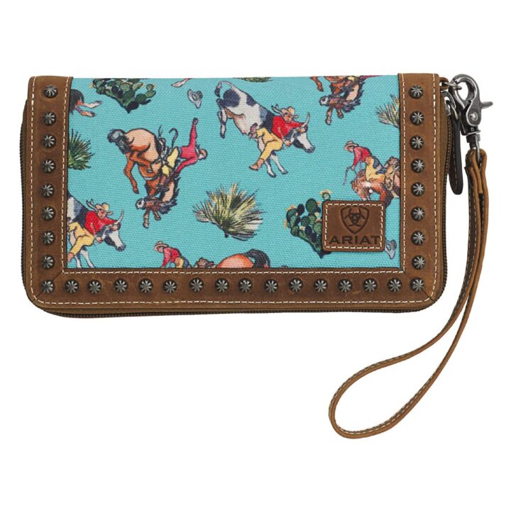 M&F Western Products Womens A770004733 Bronc Turq Clutch N/A Turquoise