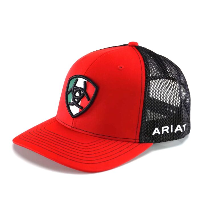 ARIAT Men's Richardson 112 Mexican Flag Shield Trucker Cap Red