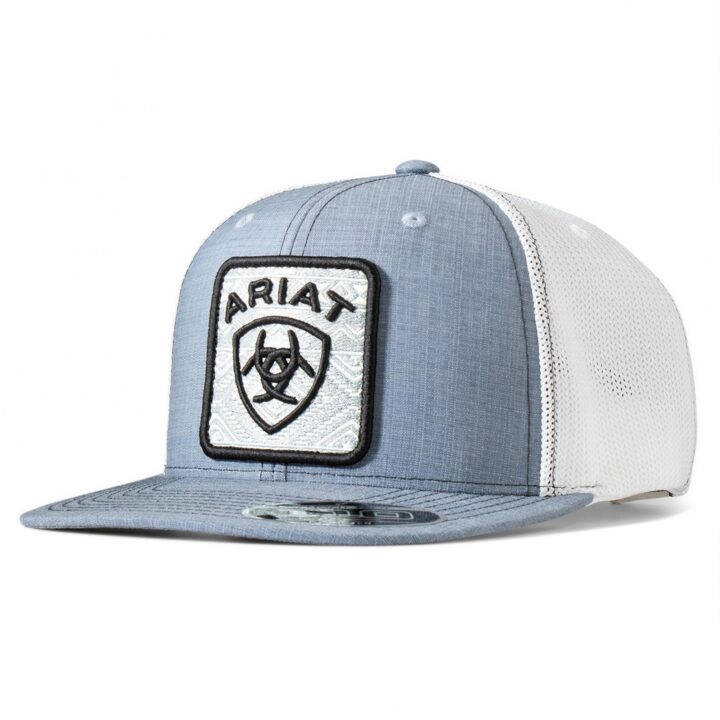 ARIAT Men's Aztec Pattern Trucker Cap, Snapback, Denim