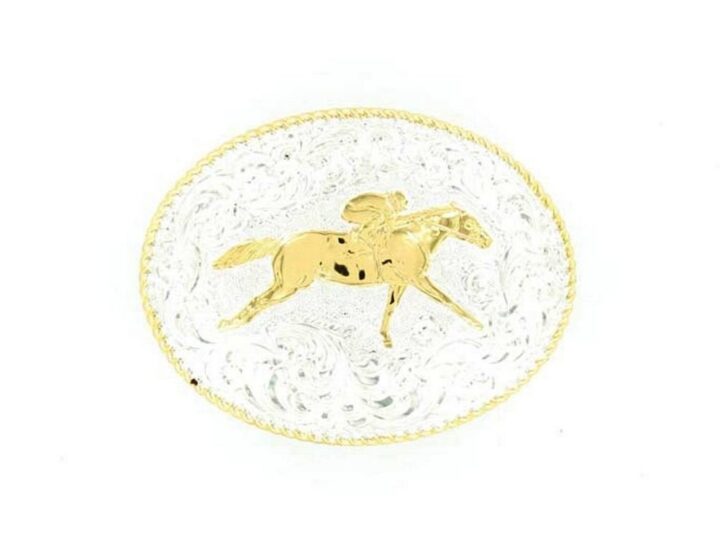 Crumrine Men's Race Horse Buckle Silver One Size