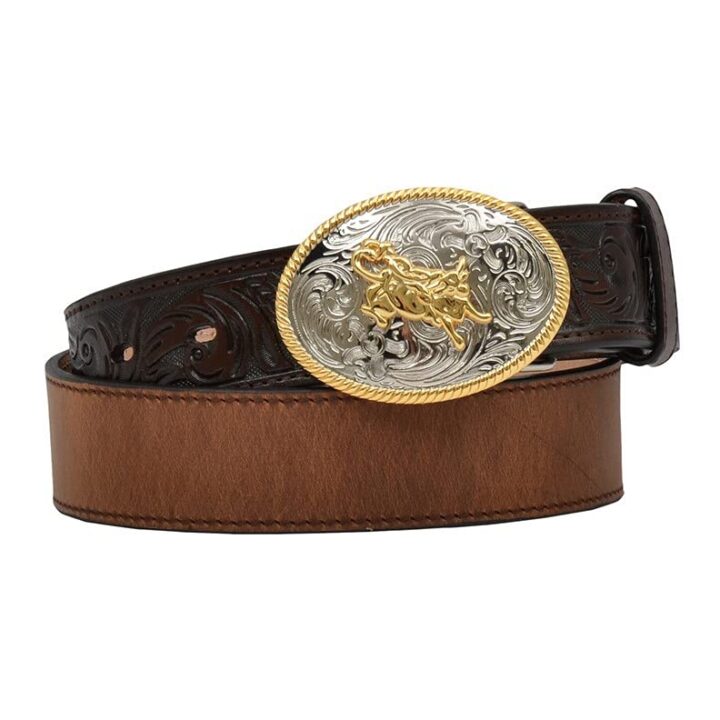 3D 1 1/4" Dark Brown Boys' Western Basic Belt