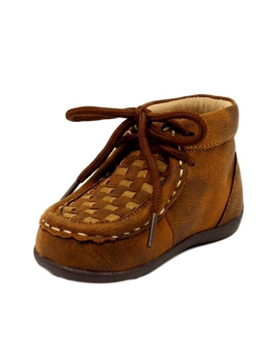 M&F Western Double Barrel Kids' Carson Brown Patchwork Chukka Boots