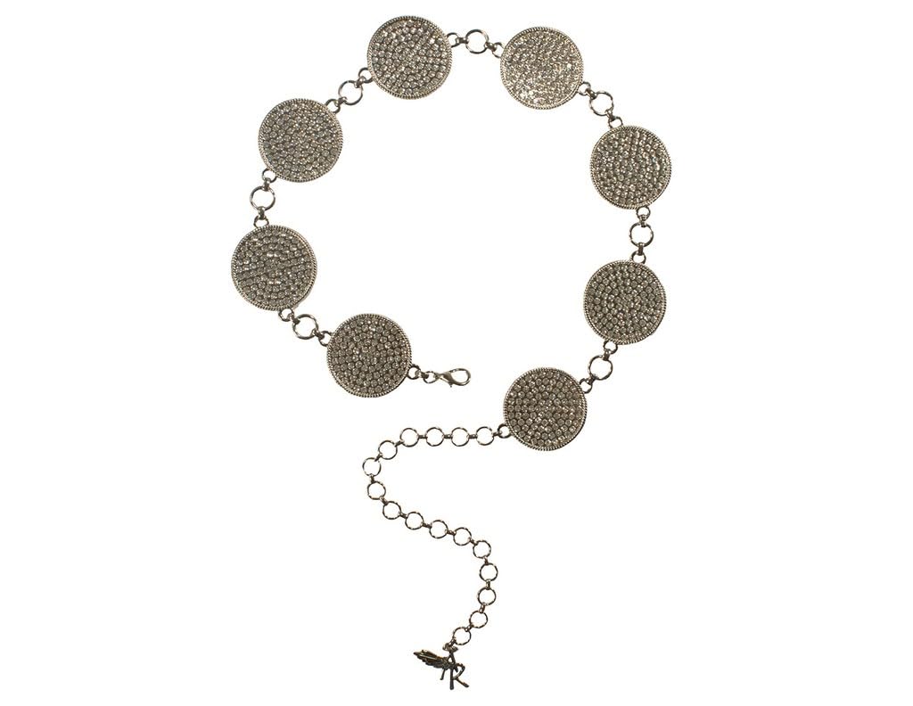Angel Ranch Western Belt Womens Chain Sparkle M Silver D140009136