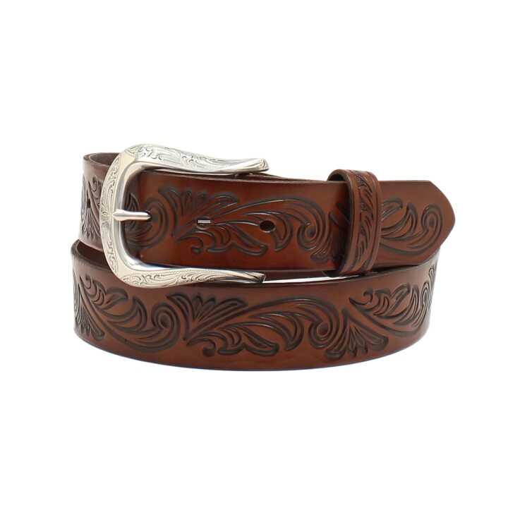 ARIAT Women's Floral Embossed Interchangeable Belt, Brown, Large
