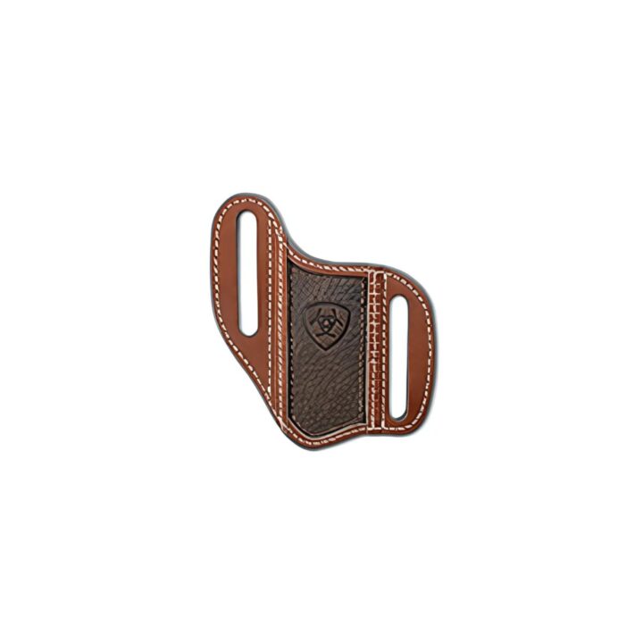 ARIAT Embossed Shield Rowdy Inlay Leather Knife Sheath
