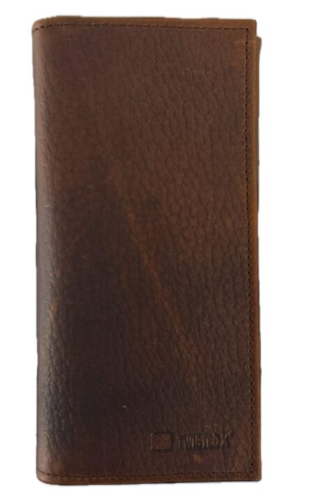 Twisted X Mens Rodeo Wallet Leather Distressed Leather Brown XWW-17