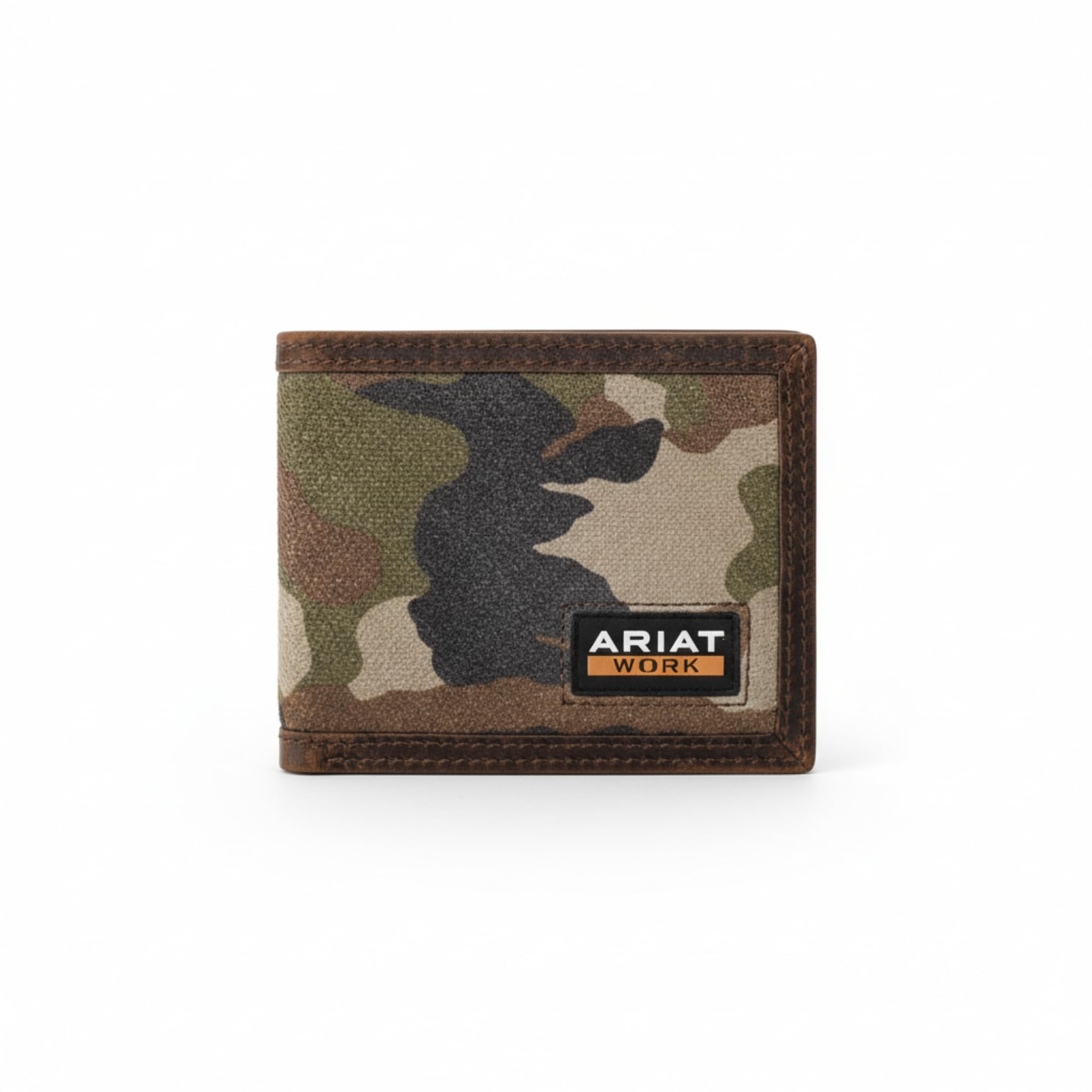 ARIAT Men's Camo Suede Work Bifold Wallet, RFID Blocking, Leather Trim, Multicolor