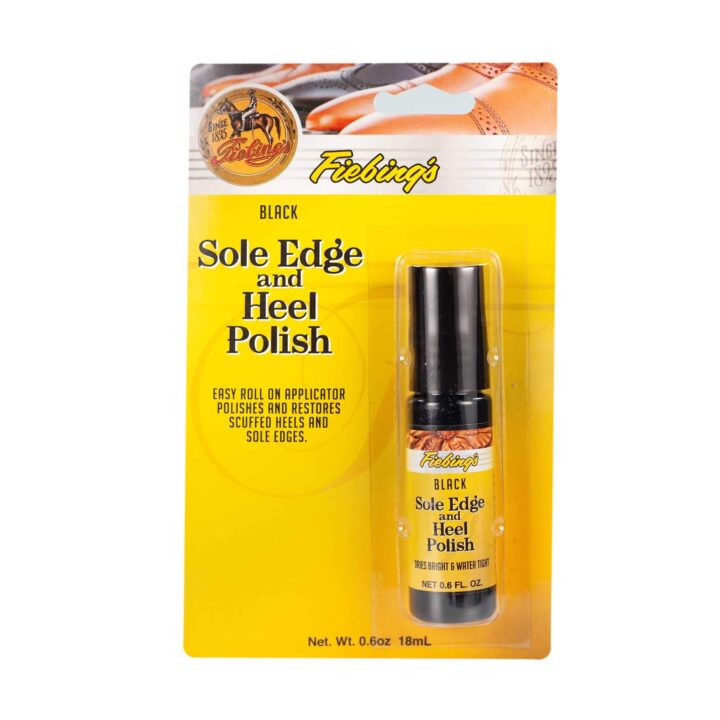 Fiebing's Shoe Sole and Heel Polish - Restore Leather and Rubber Scuffed Heels and Soles, Easy Application, Non-Toxic - Black - .06oz Container. Made in The US