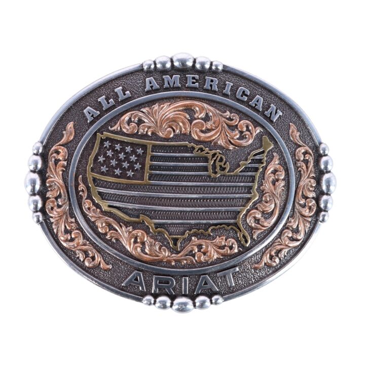 ARIAT Men's All American Belt Buckle, Bronze