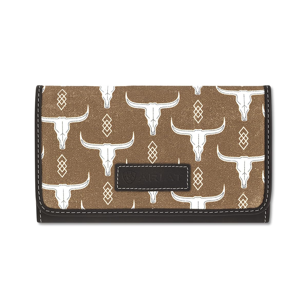 ARIAT Women's Lori White Steer Skull Clutch Wallet