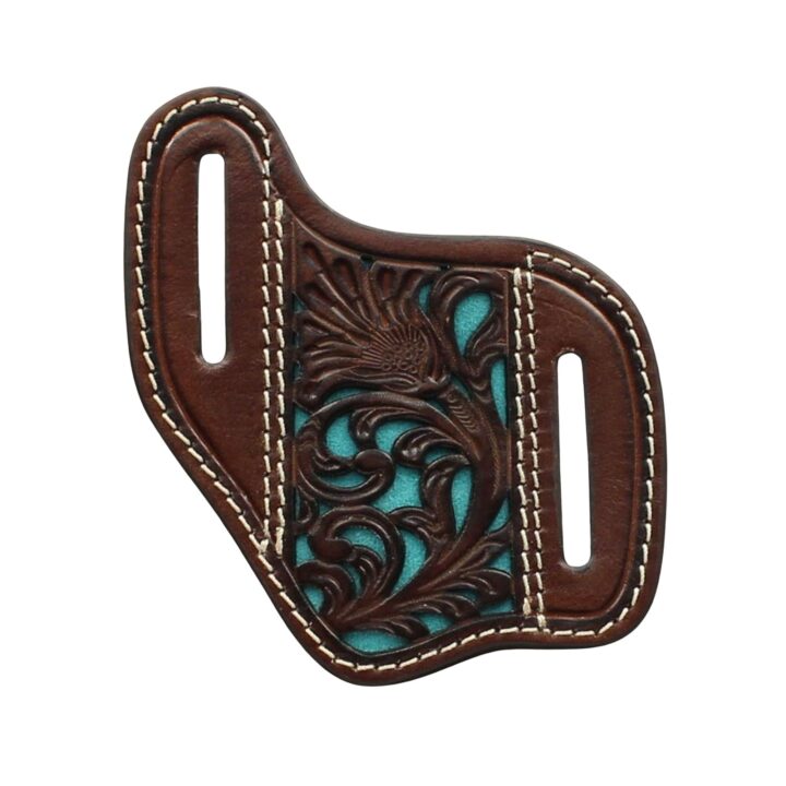 Nocona Belt Co. Knife Sheath Pierced Floral Design, Brown