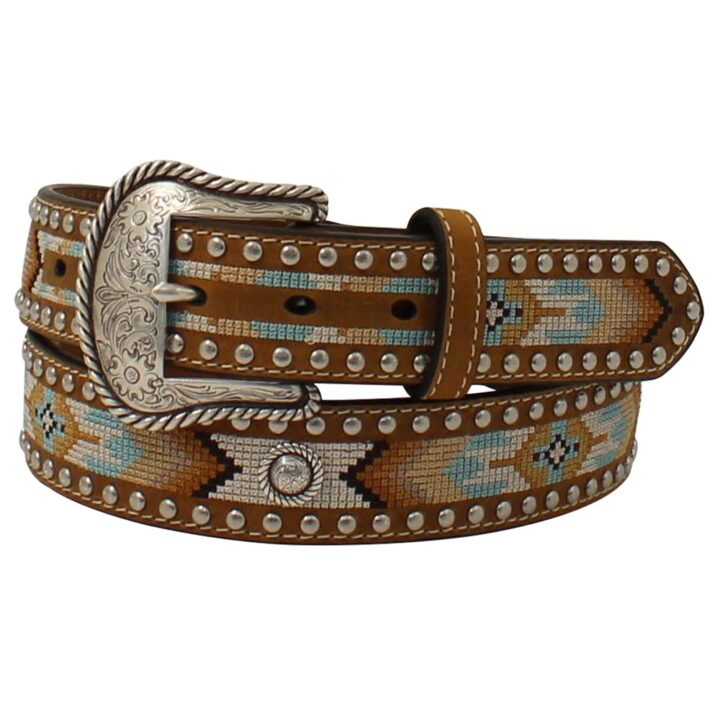 Nocona Boots Womens Southwest Pattern Inlay Belt S Brown