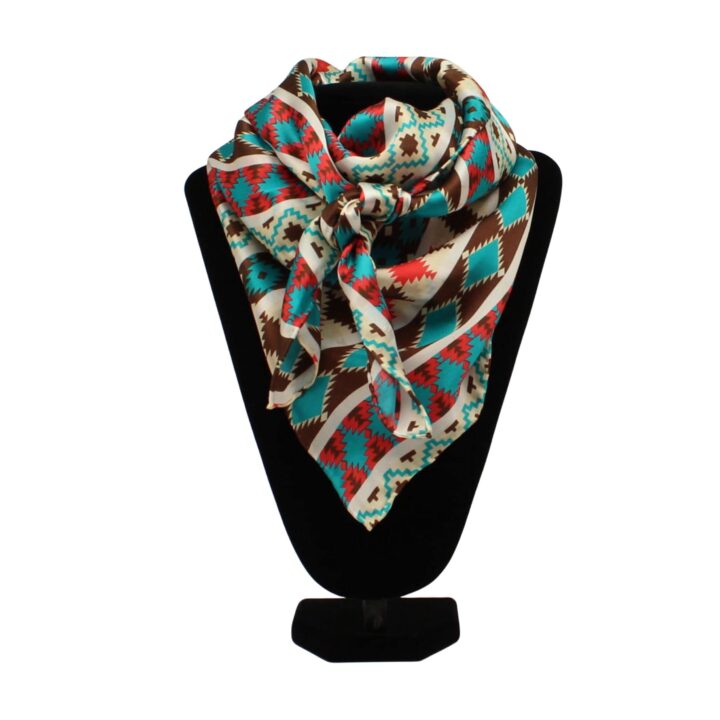 M&F Western Products Wild Rag Silk Aztec Print Turquoise One Size