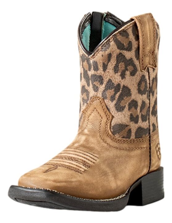 ARIAT Lil' Stompers Toddler Unisex Western Boots, Tan/Brown Savannah, 4