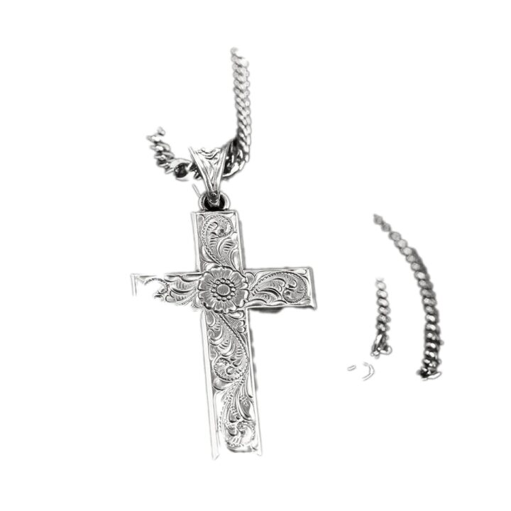 M&F Western Products TWISTER Men's Necklace 24" Western Scroll Cross