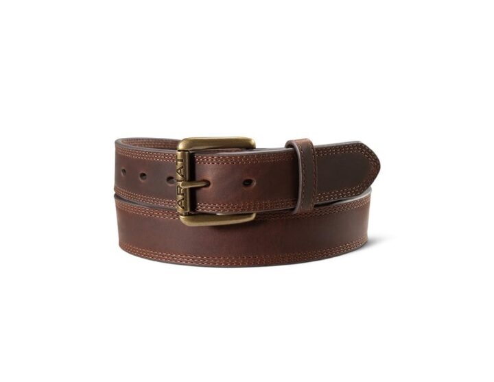 ARIAT Men's Brown Work Belt with Triple Stitch and Roller Buckle, 32