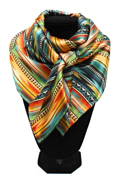 M&F Western Products Wild Rag Silk Scarf Aztec Print - Multi, Large