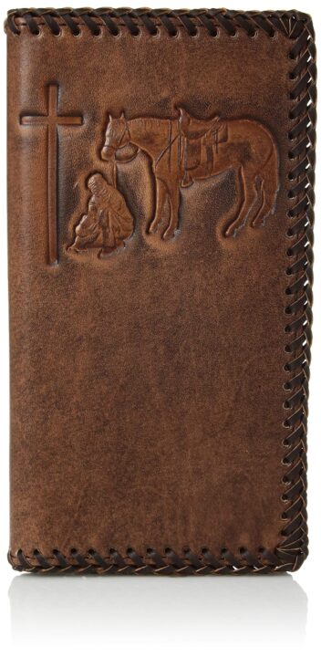 Nocona Belt Co. Nocona Praying Cowboy Embosed Rodeo Wallet Accessory, Tan, NA