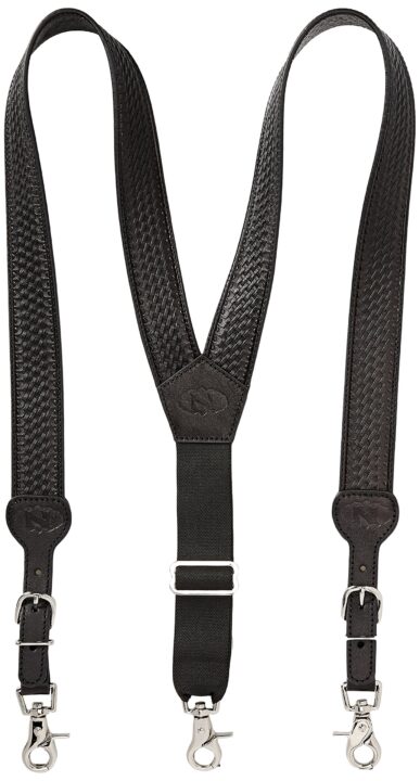 Nocona Belt Co. Men's Basic Basket Leather Suspender, black, X-Large