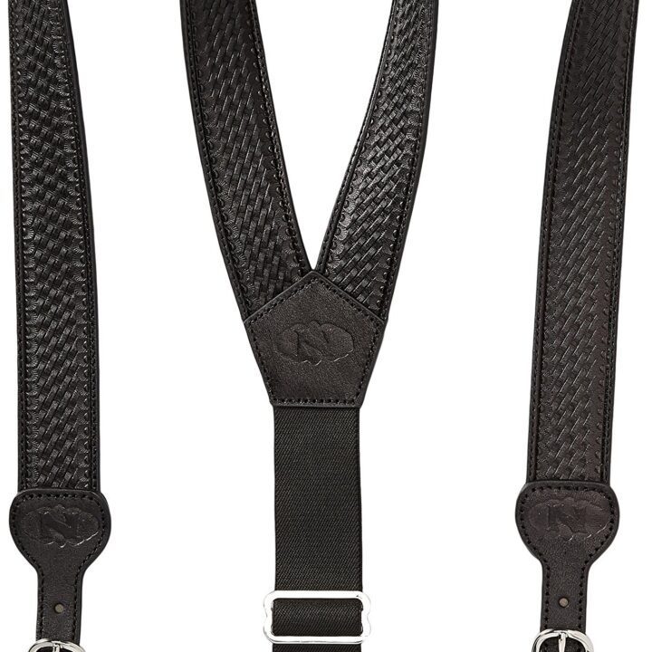 Nocona Belt Co. Men's Basic Basket Leather Suspender, black, X-Large