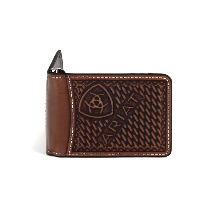 ARIAT Money Clip Sunburst Basketweave Brown