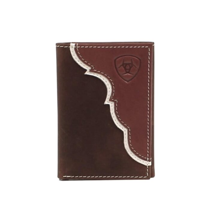 ARIAT Leather Two-Tone Overlay - Men's Trifold Wallet