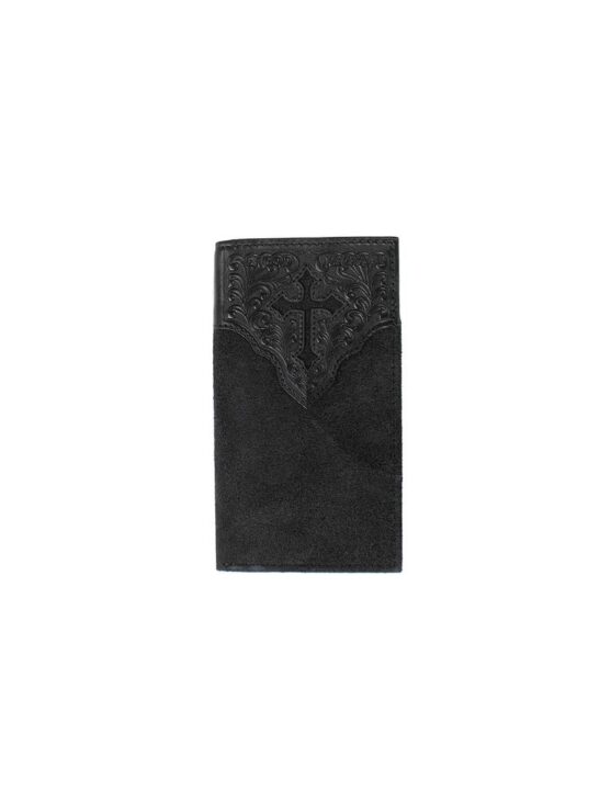Nocona Belt Co. Rodeo Wallet Roughout Cross, Black