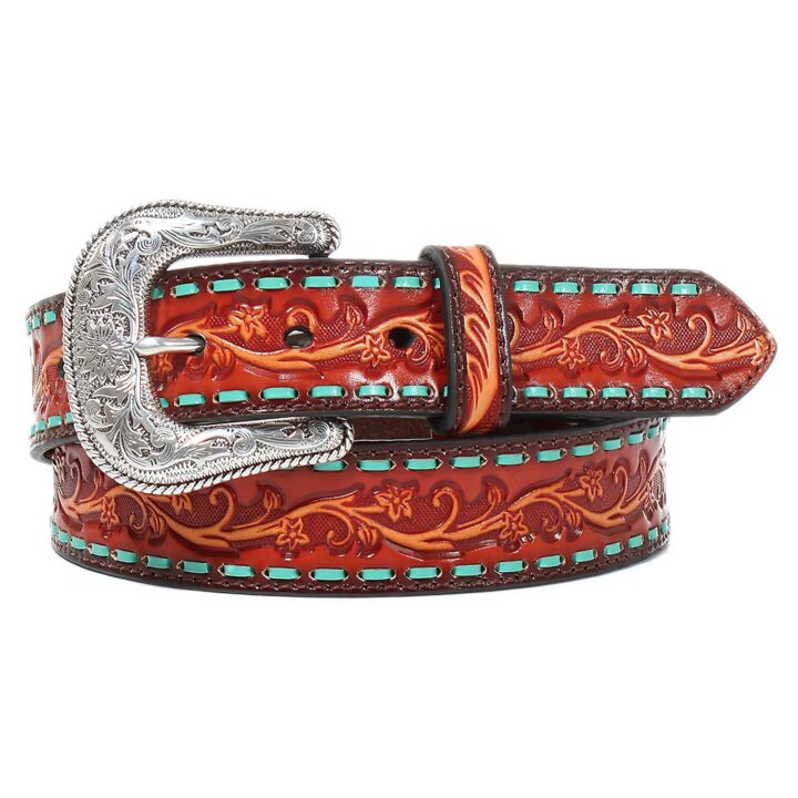 ARIAT Gold Studded Brown SM (30" Waist)