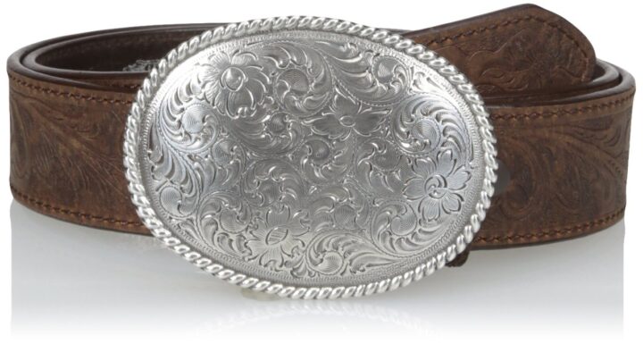 Nocona Men's Brown Basic Floral Buckle, Medium Brown, 34