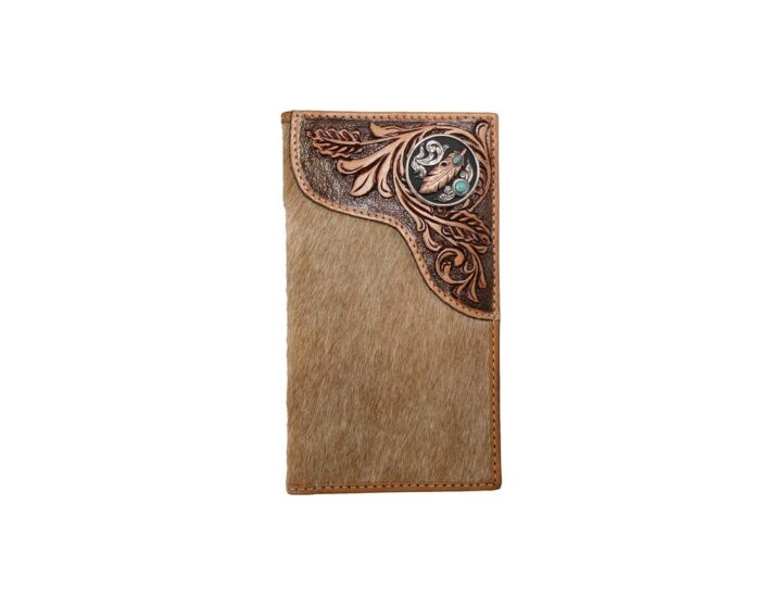 Nocona Belt Co. Men's Feather Concho Calf Hair Leather Rodeo Wallet