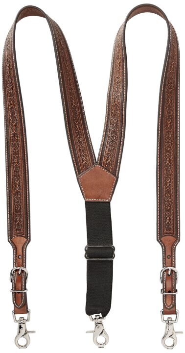 Nocona Men's Detail Tool Leather Suspender, tan