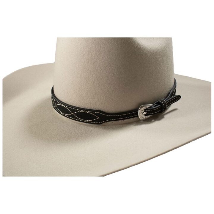 3D BELT COMPANY Roughout Boot Stitch Embroidery Adjustable Hat Band, Black