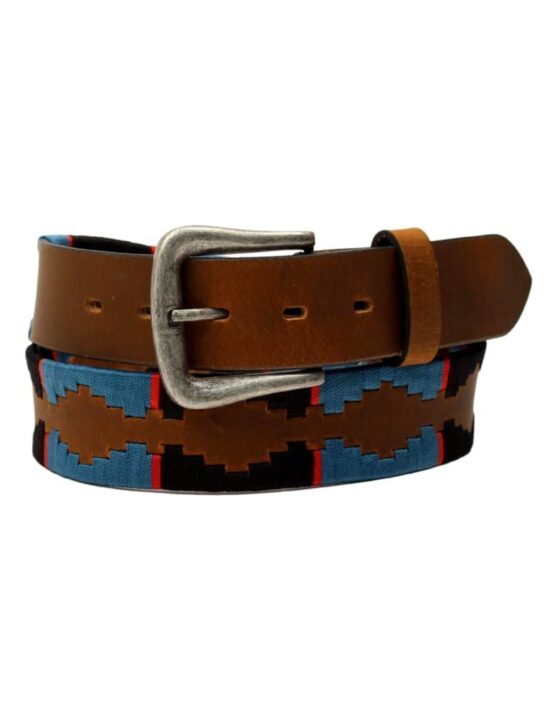 Nocona Men's Embroidered Strap Belt, Size 36, Blue